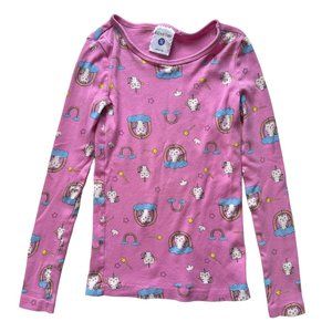 Lily & Dan Girls MEDIUM Pink Cat Unicorn Rainbow Long Sleeve 100% Cotton Pajama